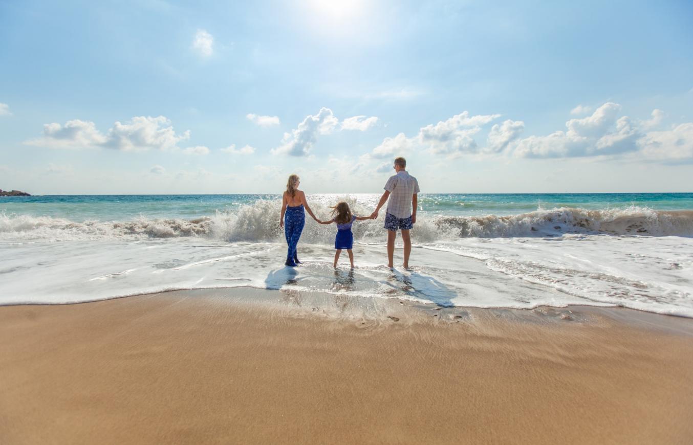 Familie im Meer