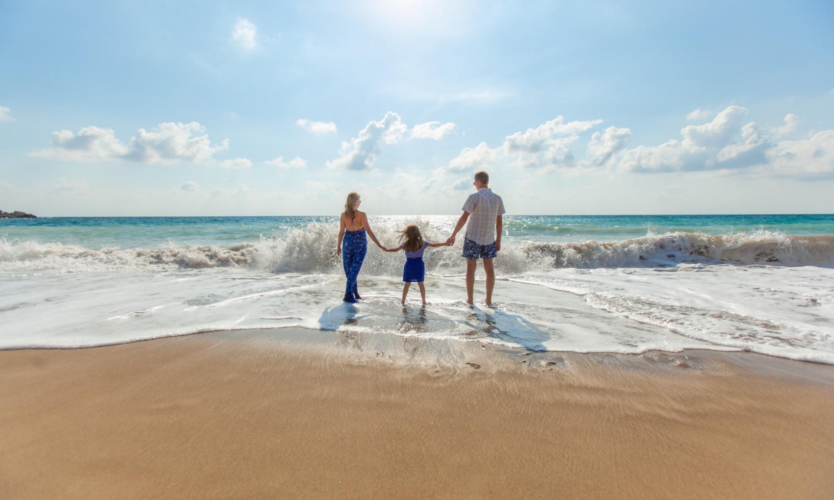 Familie im Meer
